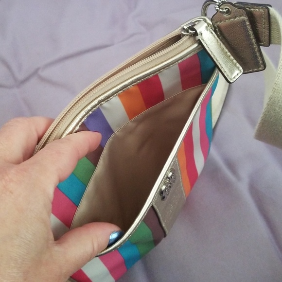 Reserved*Coach crossbody multi colored purse - Picture 6 of 7